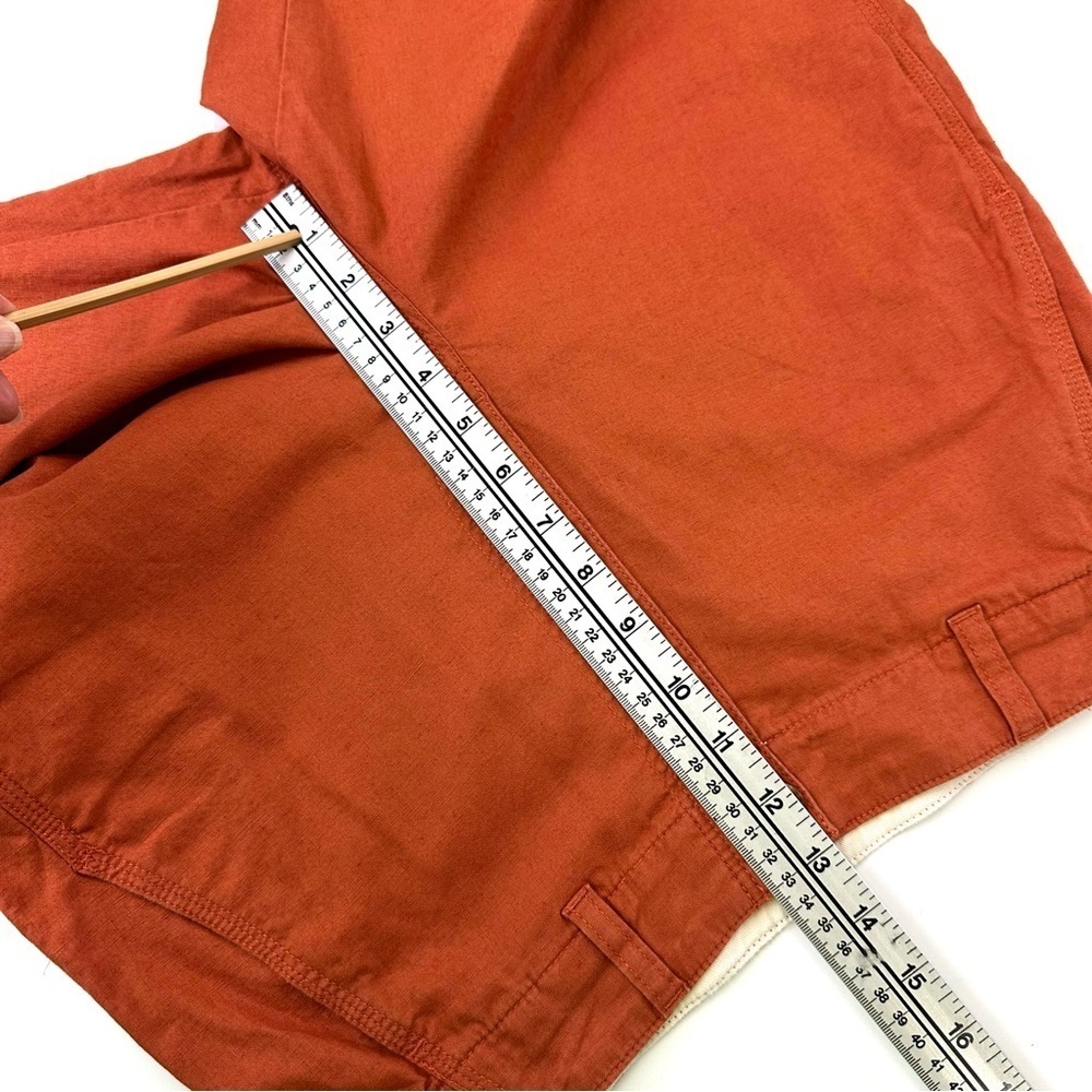 Uniqlo LINEN COTTON TAPERED womens PANTS terracotta orange 28-29 - Picture 9 of 13